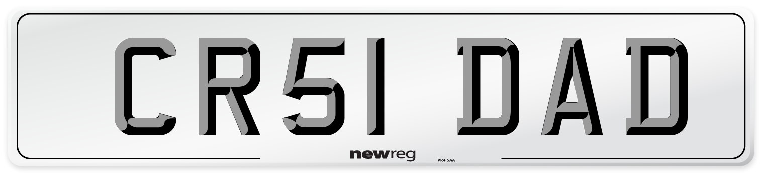 CR51 DAD Number Plate from New Reg